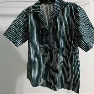 Uniqlo x Marimekko cotton open collar short sleeve shirt